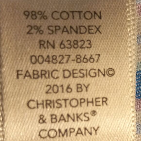 CJ Banks Quarter Sleeve Womens 2X Striped Button Down Jacket Cottagecore - Picture 6 of 7